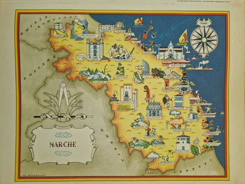 Marche vintage cartina - marche, anni