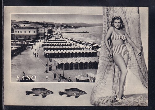 Cartolina fano spiaggia - cartolina,