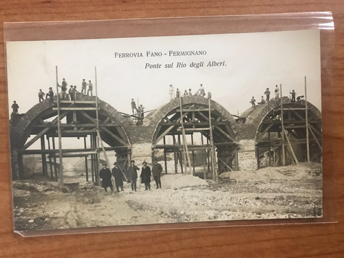 Cartolina ferrovia fano - ferrovia,