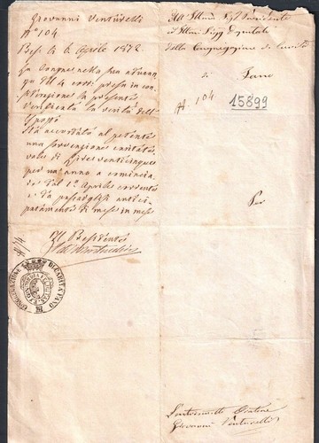 15899 documento fano - documento, (pesaro)