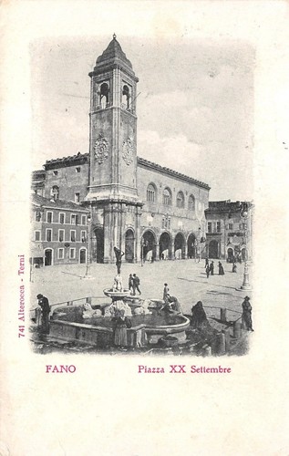 421 cartolina fano piazza - fano, xx