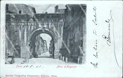 Bg497 cartolina fano arco - cartolina,