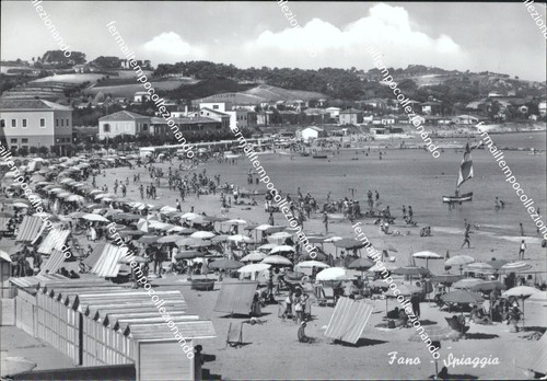At424 cartolina fano - fano, spiaggia