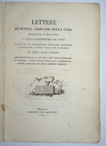 Giovanni della casa ediz - della,