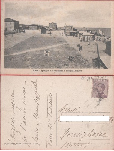 Cartolina fano spiaggia - cartolina, fano.