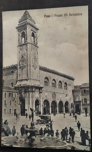 Cartolina fano piazza - (ps),